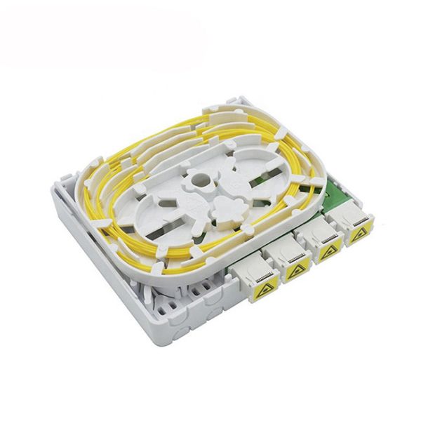 Wall Mounted 4 Ports Fiber Optic Terminal Box Fiber Optic Socket Panel