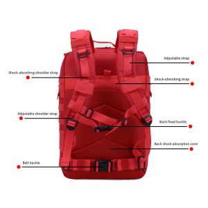 Red Polyester Tactical Travel Laptop Backpack 45L Outdoor Military Backpack