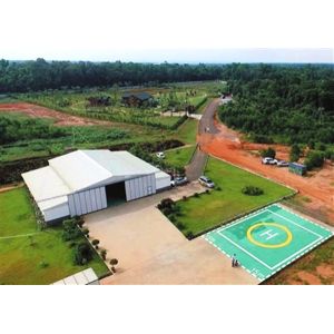 Steel Structure Helicopter Hangar with Glass Wool Insulation