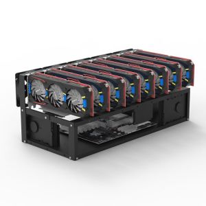 Cheapest 6 PCIE Ethereum Crypto GPU Mining Rig Machine Server Case 6gpu Support