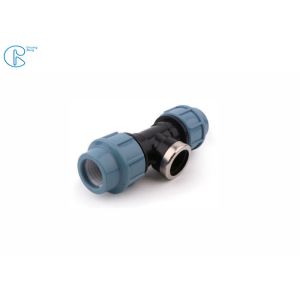 1 / 2 '' To 4 '' Female Thread PP Compression Tee With Ring Nut High Mechanical