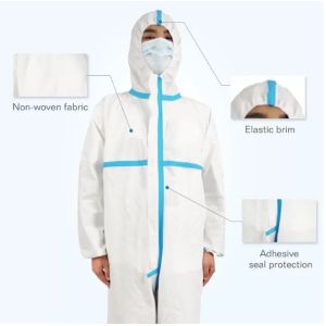 PP PE SMS Disposable Coverall Suit Excellent Liquid Penetration Resistance