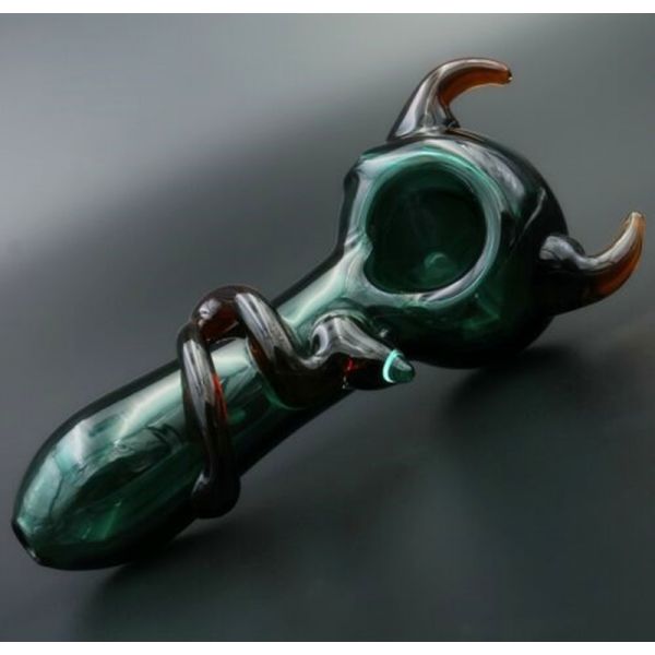 1 Ball Glass Hand Pipes 90g Hand Pyrex Pipe Fumed Wig Wag Raised Swirl 4Inch