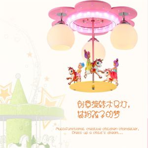 Modern Pink Ceiling Lights Deco Living Room Children Cartoon Princess Chandelier