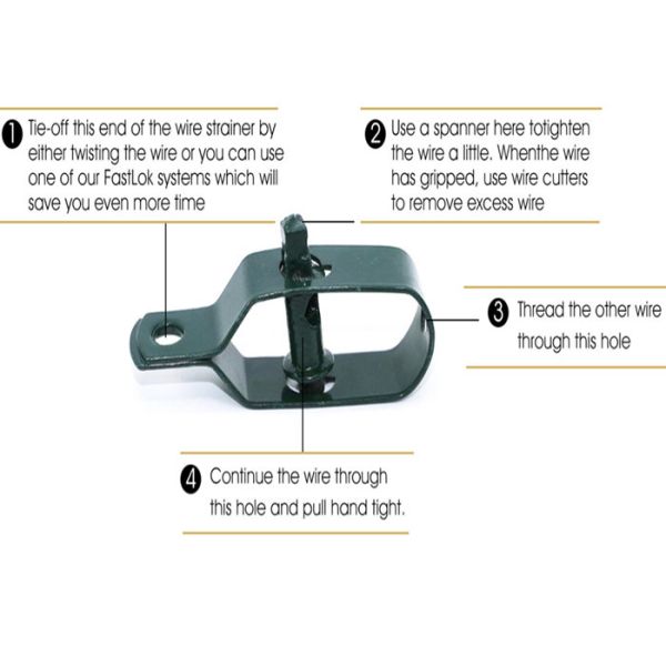 Diamond Hole Shape Farm Fence Wire Tensioner Length 100mm