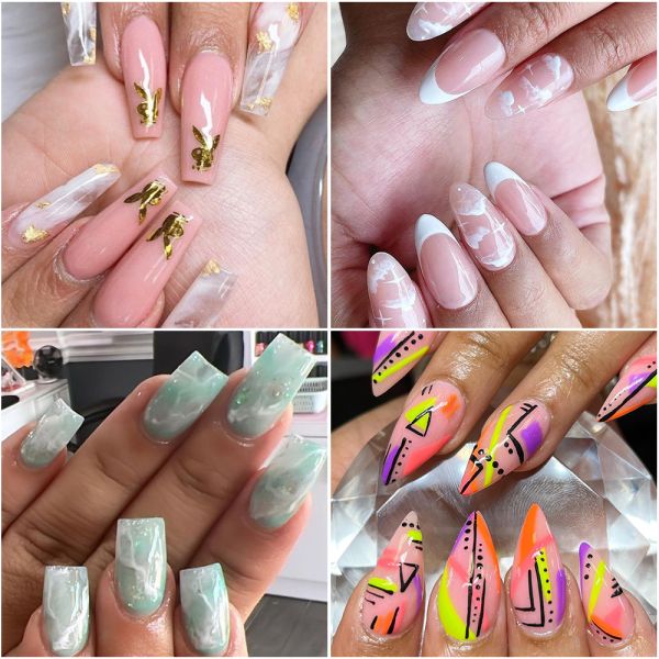 Hot Sale High Quality Customized Label for Nail Salon Shop Nail Tips Half Cover Easy to Operate Press on Nails