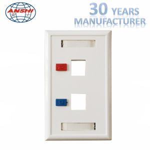 Telecommunication 2 Port Faceplate Prevent Dust High Strength Resistance