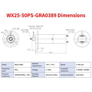 25mm OD Flange Type Ethernet Slip Ring Can Connect 2 Groups Of Gigabit Ethernet