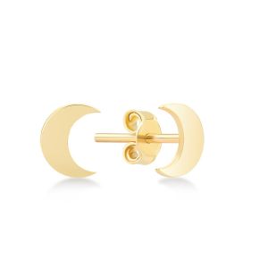 Crescent Shape 9K Gold Earrings 6MM Dimension ODM For Party Gift