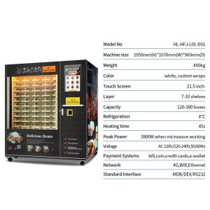 120 Boxes big Capacity Automatic food vending machine with Cooling and Heating