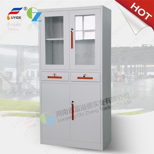 Buy Private Custom!office furniture steel cupboard FYD-W013 glass/steel door,two drawer,RAL at wholesale prices