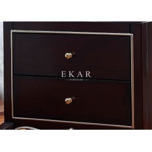 Wooden Bedside Table Antique Nightstand With 2 Drawer