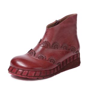 S021 Autumn and winter new leather women's boots original ethnic style soft
