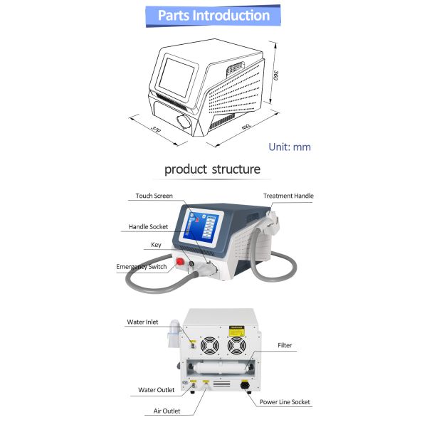 Portable 808nm Diode Laser Hair Removal Machine For Home hair removing laser machine lady hair removal machine