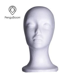 White 42cm Canvas Wig Head Foam Mannequin Head With Makeup
