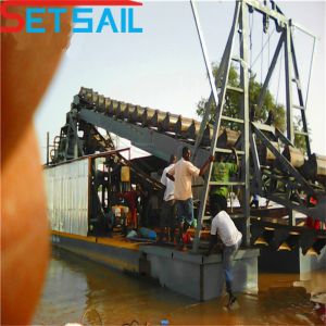 CTD Slot Type Chain Bucket Gold and Diamond Mining Dredger with Hull Dimension