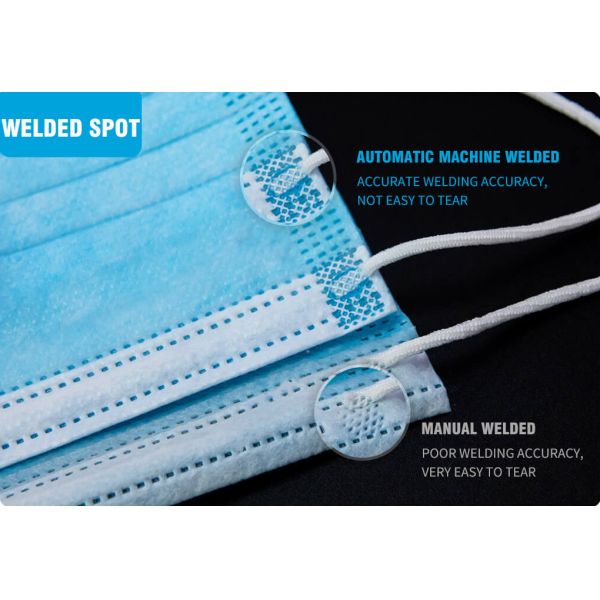 S&J Wholesale Protective 3 ply IIR CE Certified Surgical Disposable Medical Face Mask F2100 ASTM Level 2