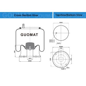 Quality 251087 HS Hendrickson Truck Air Bag Firestone W01-M58-8747 For Samro 2500915 for sale