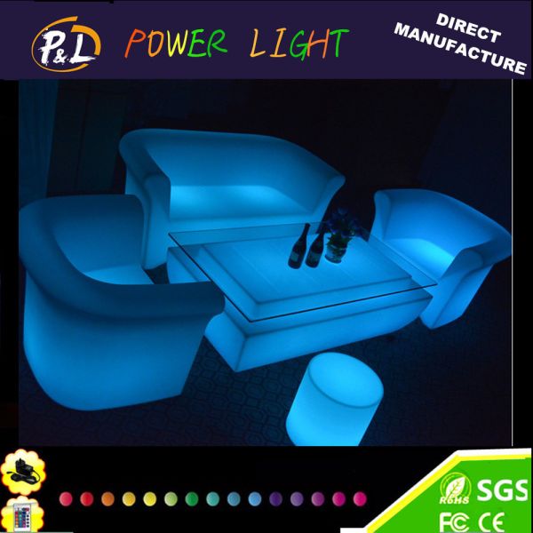 Buy Outdoor Plastic Illuminated LED Lounge Sofa Set at wholesale prices