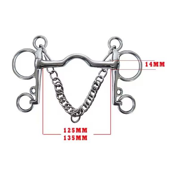 Stainless Steel Jointed Bit Horse Chewing Mouth Roller Harness Bits Polished Finish