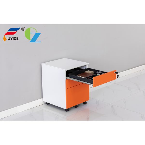 Buy 3 Drawers Metal Steel Office Cabinet White A4 / F4 File Drawer Mobile Pedestal at wholesale prices
