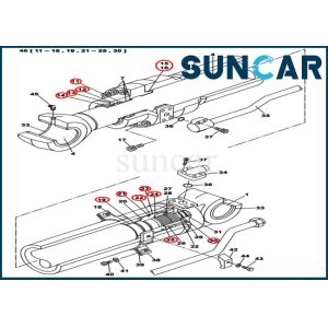 China Wear Resistance LZ011300 Dipper Cylinder Sealing Kit CX300C Hydraulic Service Kit on sale
