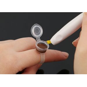 China Clear ECO Ring Cup Tattoo Ink Cup With Cap Semi Permanent Pigment Cup on sale