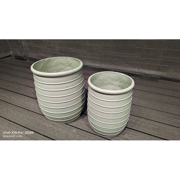 Customed Fiber Clay Planter For Indoor Hotel Garden And Home Drainage Holes