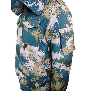 Tactical Blue Camo Insulated Jacket Detachable Thermal Liner and Adjustable