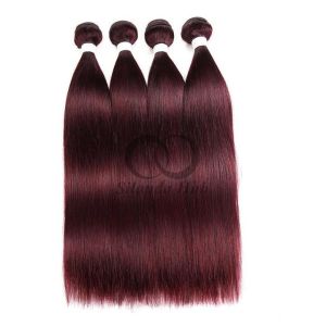 #99J Dark Wine Straight Remy Human Hair Bundles Sew In Weave Bundles Brazilian