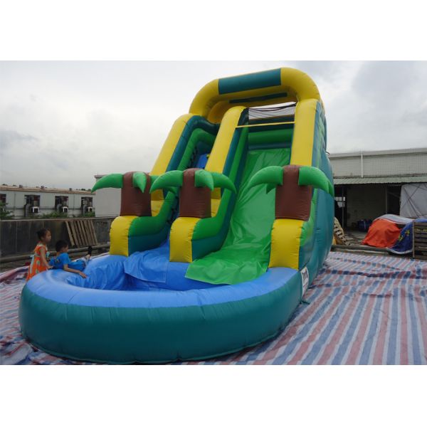 Outside Inflatable Water Slide With Water Pool For Children 14 Months Warranty