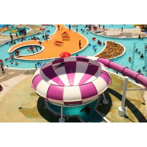 Fiberglass Material Bowl Water Slide Commercial Playground Equipment 15kW Power