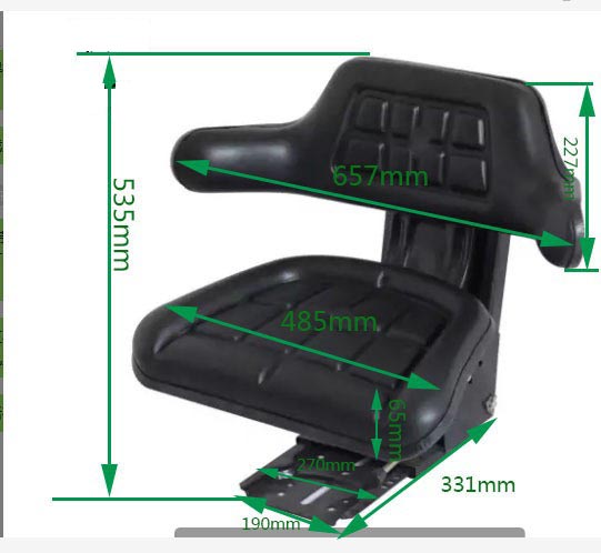 Black Aftermarket Excavator Seats Comfortable Farm Tractor Seats