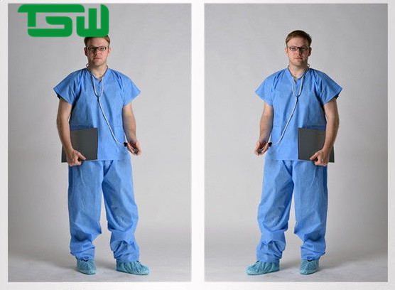 Short Sleeve Nonwoven Disposable Scrub Suit For Doctors