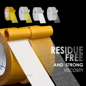 Quality Unique Yellow Adhesive Double Sided Carpet Tape Removable For Indoor And Outdoor Use for sale