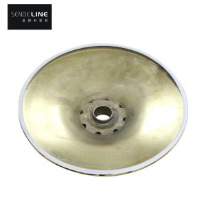 Gold / White Modern Bar Stool Accessories Restaurant Swivel Chair Round Base