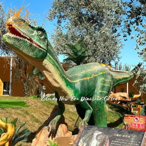 Simulated Electric Animatronic Velociraptor Dinosaur Model for Entertainment