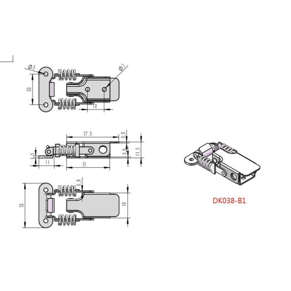 spring latch, spring loaded toggle latch, draw latch