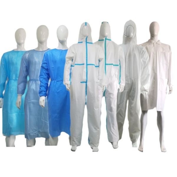 Type5/6 Disposable Protective Isolation SMS Nonwoven Coverall with Heat Taped Seam