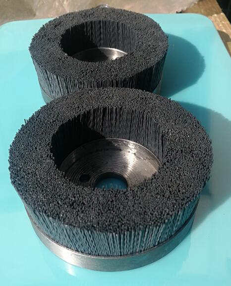 Metal Base CNC Deburring Brushes / Nylon Abrasive Filament Brushes With Locating Hole