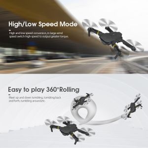 Foldable Altitude Hold Quadcopter Drone with HD Camera Live Video e58 pocket