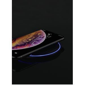 10W Round Desktop Pad LED Light Wireless Phone Charger For Iphone X 8 Plus