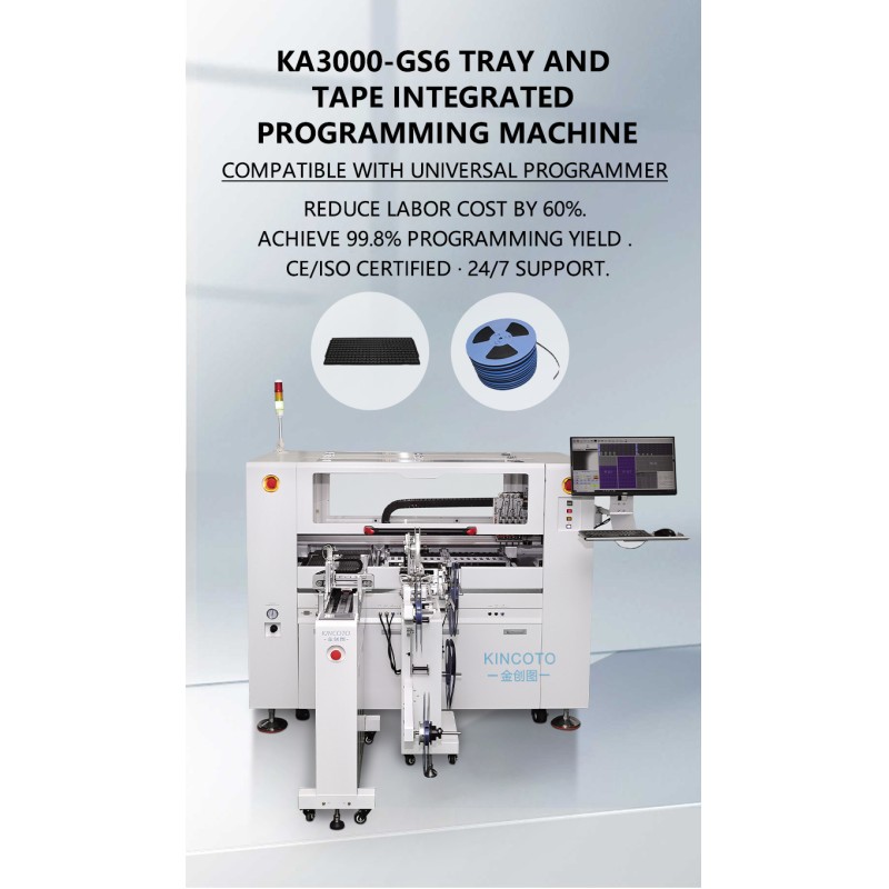 Fully Automatic High Performance Tray Tape IC Programmer KA3000-GS6 Built-in Universal Programmer