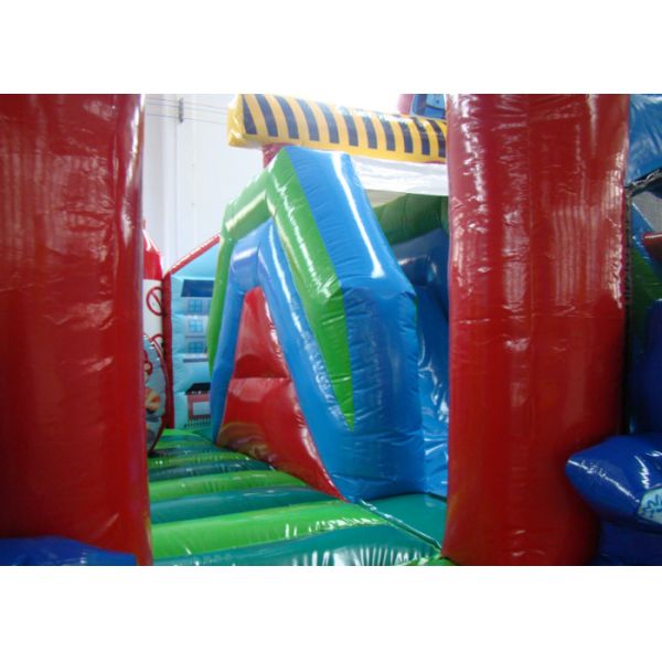 Customized Fire Truck Design Inflatable Fun City Fireproof inflatable fire engine 8 X 6 X 5m In Public