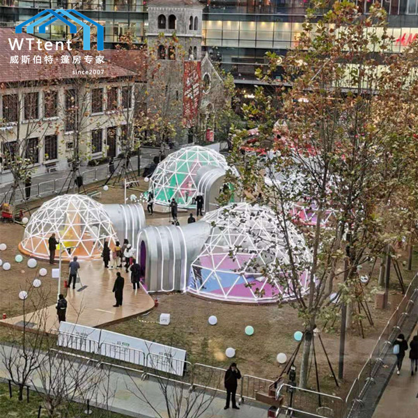 Buy Half Sphere Outside Geodesic Dome Camping Tent Stove Bathroom at wholesale prices