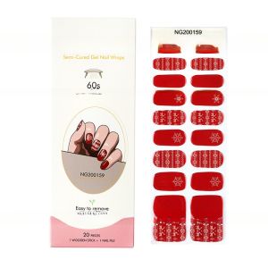 High quality UV lamp French semi cured Gel Nail strips Non-Toxic Long Lasting