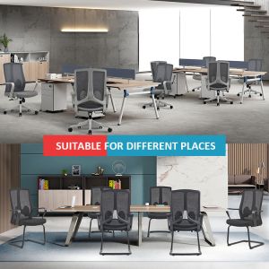 Fixed Armrest Executive Work Office Chair with Stainless Steel and Mesh