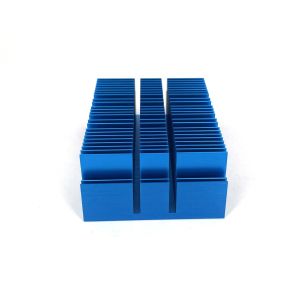China AL6063-T5 Aluminium Profiles Slotting Extruded Heat Sink With Anodizing Blue on sale
