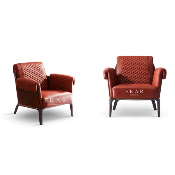 Modern Leather Relaxing Italian Design Armchair Upholstered Chair W006SF11A