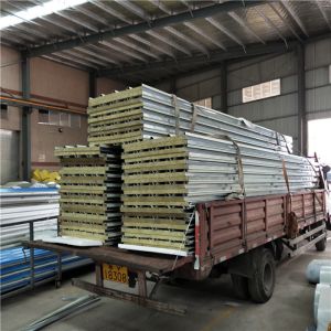 50mm pre-painted rock wool sandwich panel with fireproof for clear room